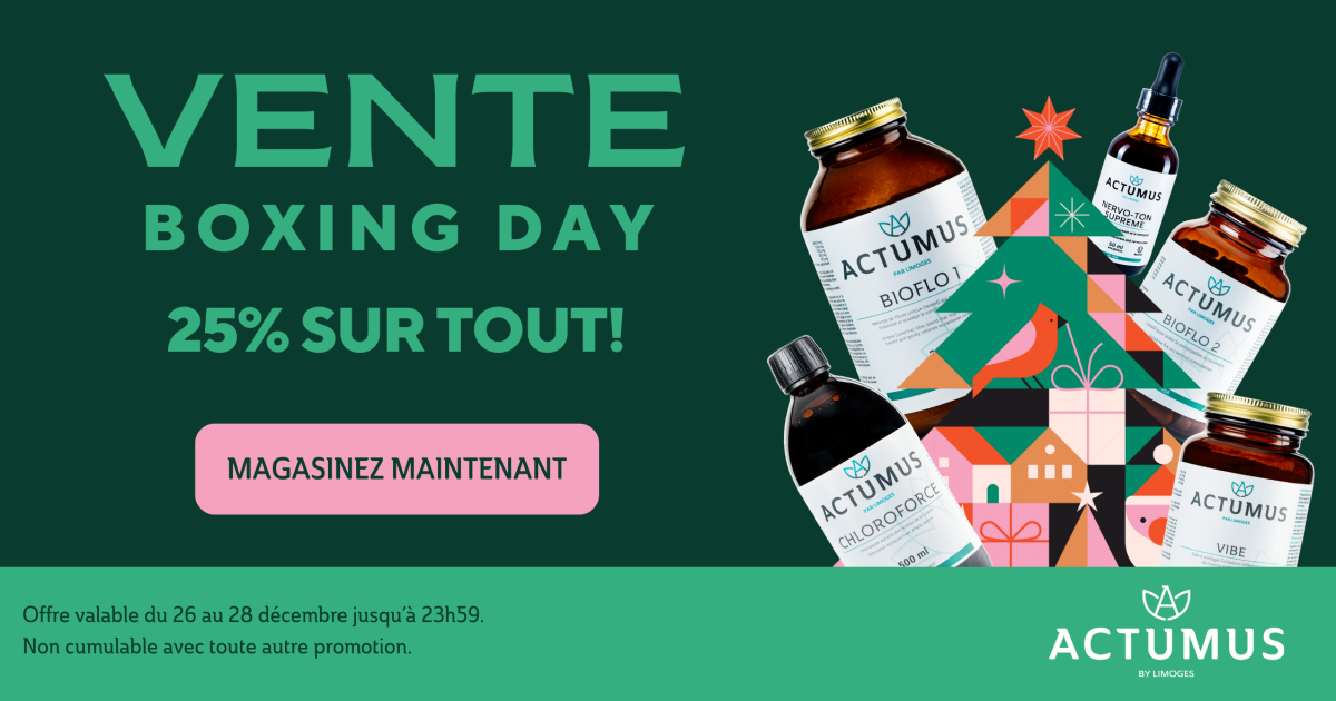 BOXING DAY : 25 % de rabais sur tout dans notre boutique en ligne !