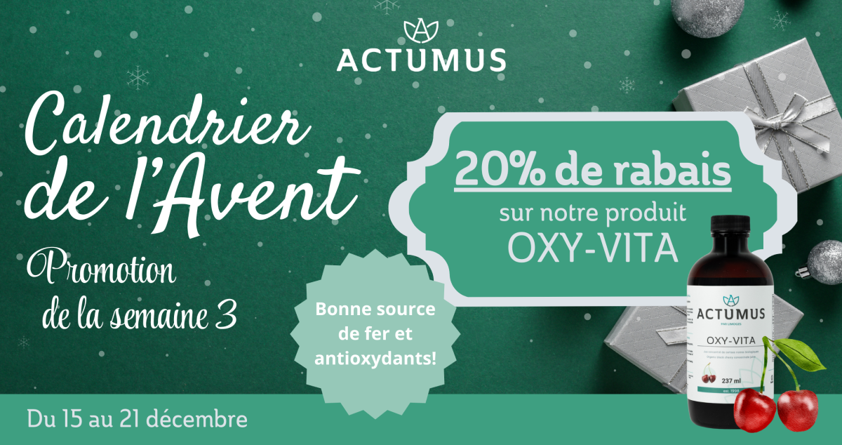 Calendrier de l'Avent | Cette semaine, 20% de rabais sur OXY-VITA!