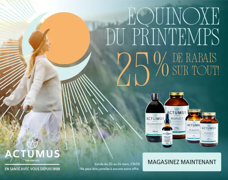 Promo Équinoxe : 25 % de rabais sur toute la boutique en ligne, pour un temps limité !