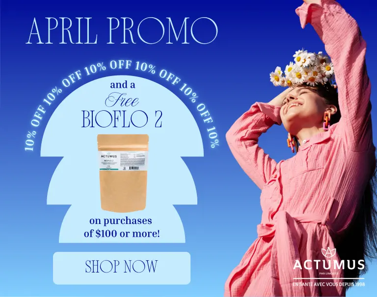 In April: Get 10% off on orders of $100 or more + receive a free bulk Bioflo 2!