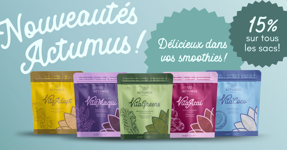 Nouveauté chez Actumus : Profitez de 15 % de rabais sur notre nouvelle gamme de produits VITA pendant tout le mois de juin!