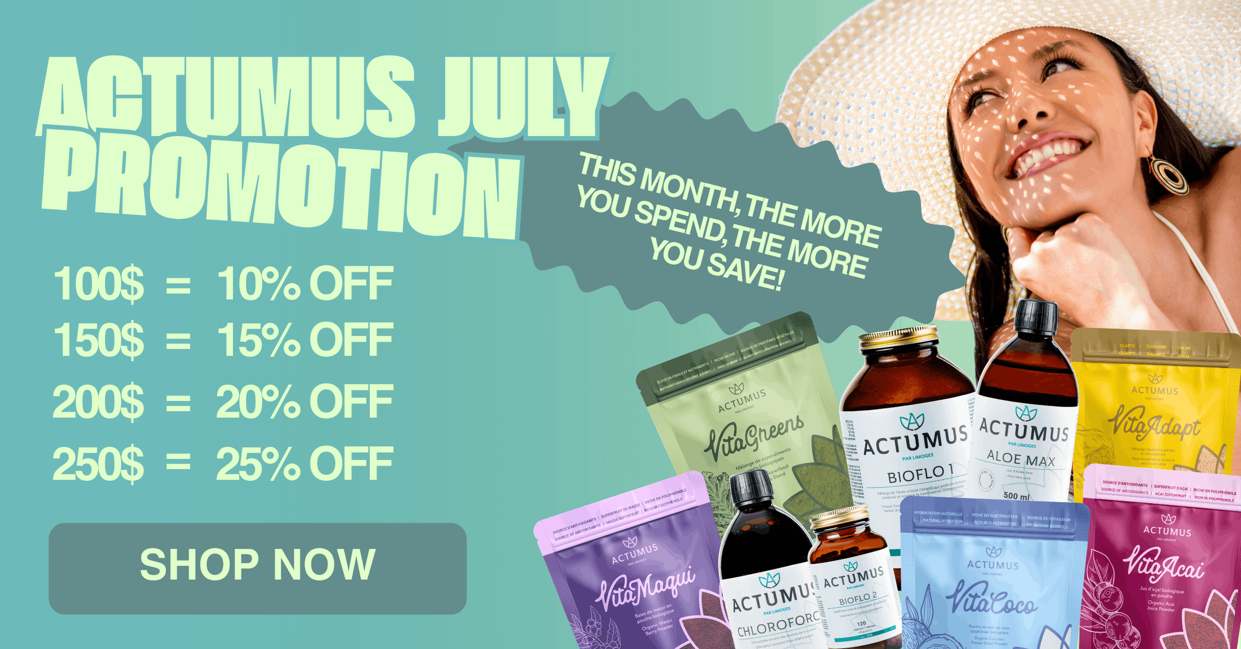 The more you spend this month, the more you save! Enjoy up to 25% off your order.