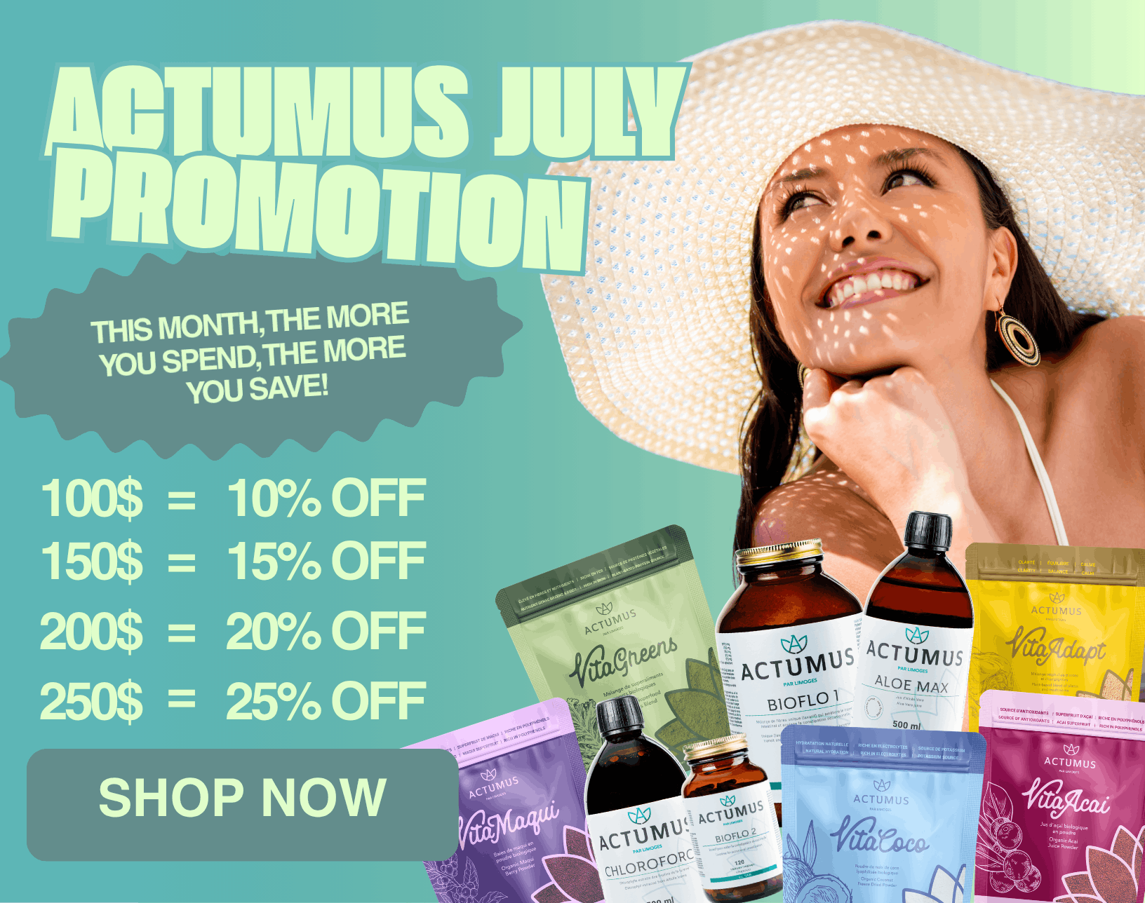 The more you spend this month, the more you save! Enjoy up to 25% off your order.